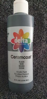 CERAMCOAT ACRYLIC PAINT BLACK 236ML